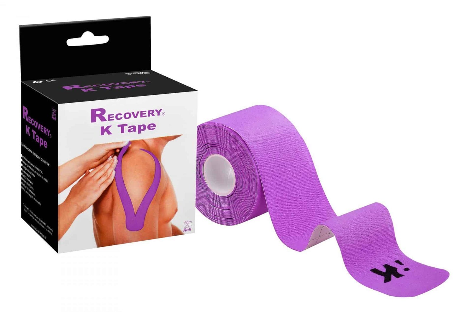 Tape Kinesiológico Precortado Morado 5 cm x 5mt