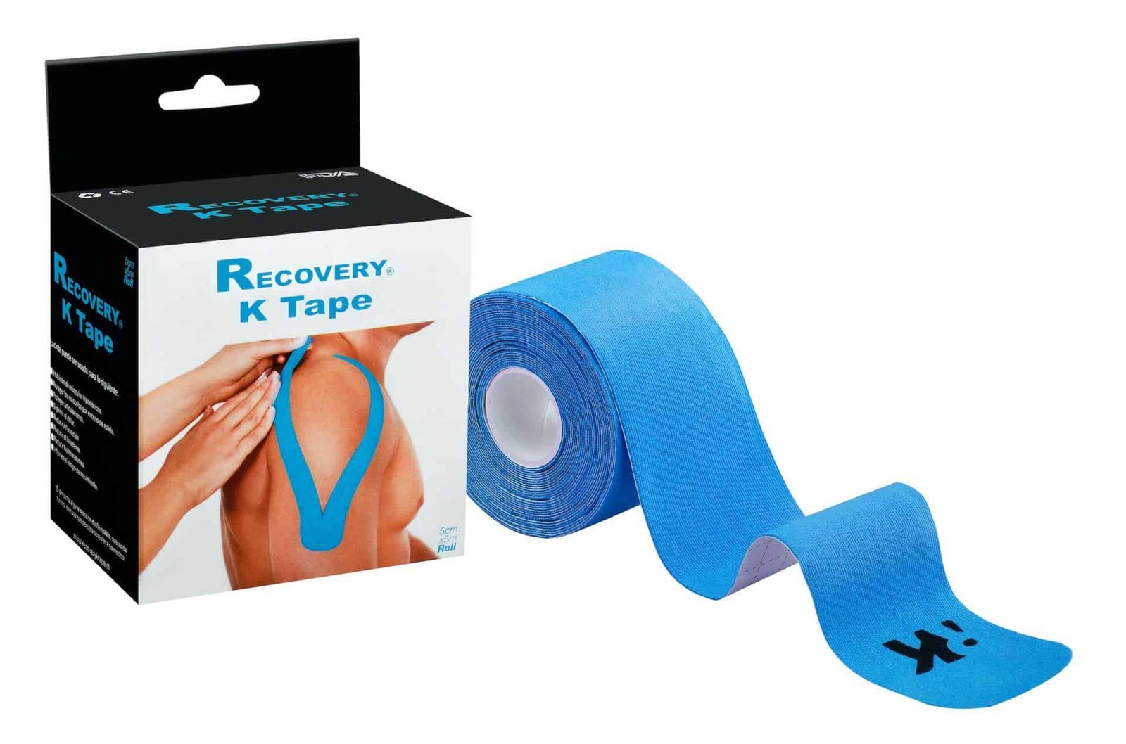 Tape Kinesiológico Precortado Azul 5 cm x 5mt