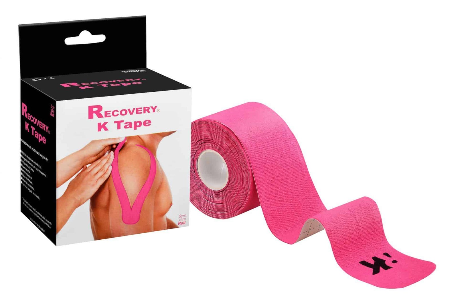 Tape Kinesiológico Precortado Rosado 5 cm x 5mt
