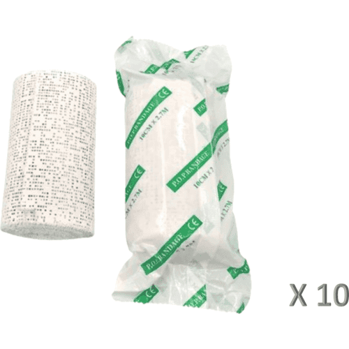Pack 10 Venda Yeso 10cmx 2,7mt Yesoterapia, Lesiones