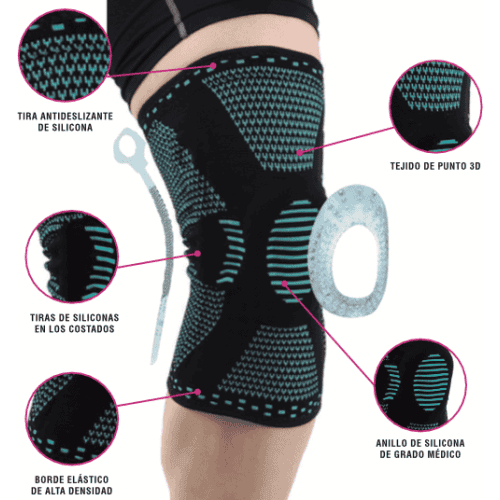 Rodillera Deportiva Ortopédica con Soporte Lateral - Artritis Gym - Celeste