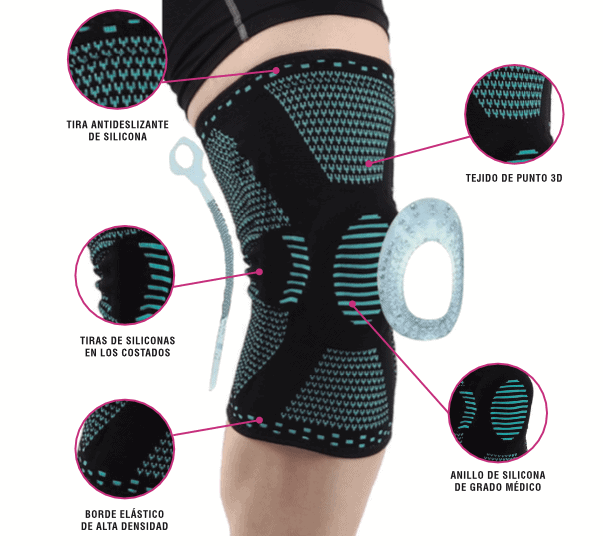 Pack Rodillera Deportiva Ortopédica con Soporte Lateral - Artritis Gym - Celeste - Imagen 2