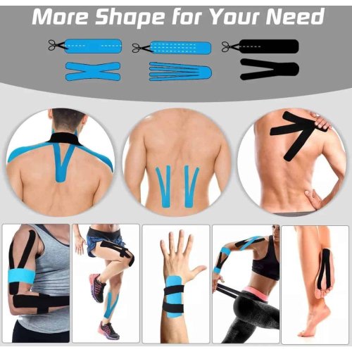 Tape Kinesiológico Precortado Azul 5 cm x 5mt - Imagen 5