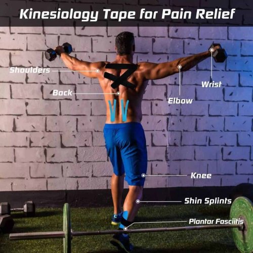 Tape Kinesiológico Precortado Azul 5 cm x 5mt - Imagen 3