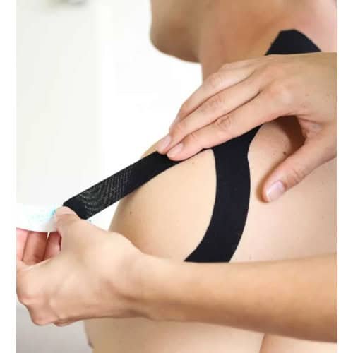 Tape Kinesiológico Precortado Negro 5 cm x 5mt - Imagen 4
